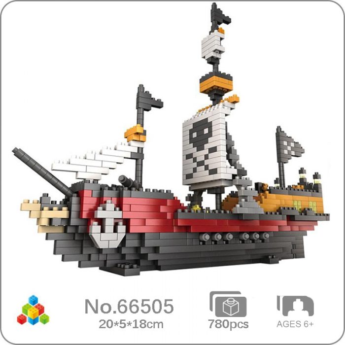 YZ 66505 Caribbean Pirate Ship Skull Flag Sailer Attack Boat 3D Mini Diamond Blocks Bricks Building - LOZ Blocks Store