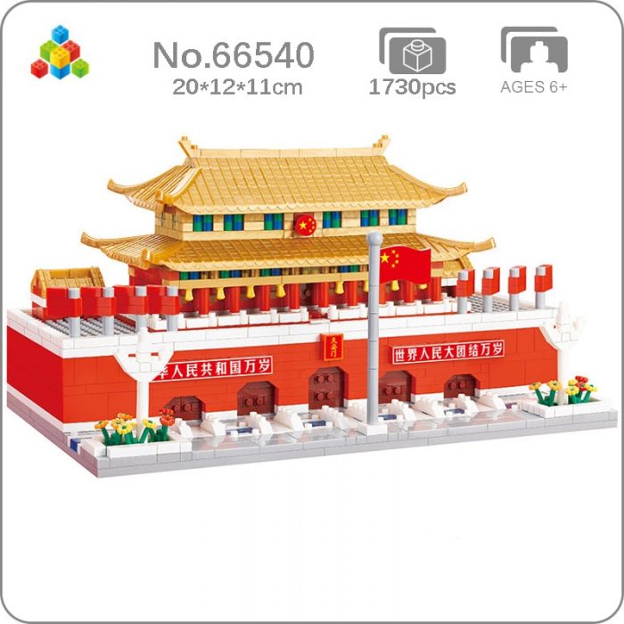 YZ 66540 World Architecture Tian anmen Square Flag Palace Ornamental Column Mini Diamond Blocks Bricks Building - LOZ Blocks Store