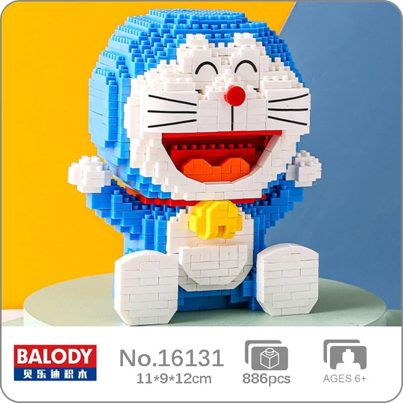 Balody 16131 Anime Doraemon Cat Robot Sit Bell Pet Animal Doll DIY Mini Diamond Blocks Bricks - LOZ Blocks Store